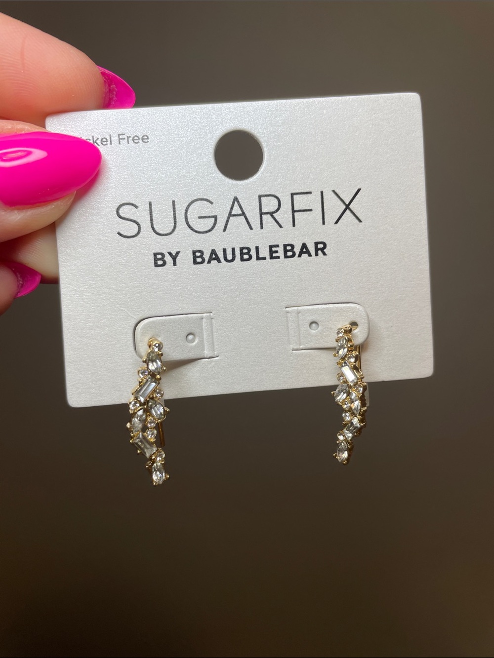 SUGARFIX By Baublebar Gold Crystal Ear Crawlers - NWT